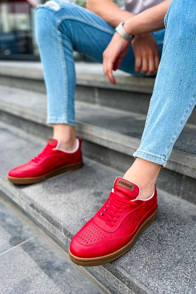 CH157 - CKT Retro Erkek Ayakkabı KIRMIZI - 4