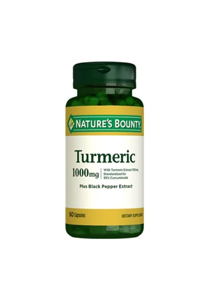 NATURE'S BOUNTY Turmeric 1000 Mg Plus Black Pepper Takviye Edici Gıda 60 Kapsül