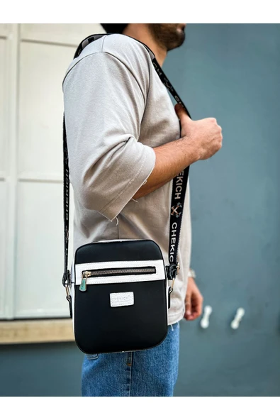 CH102 - Stealht Kare Erkek Çanta SIYAH/BEYAZ - 2