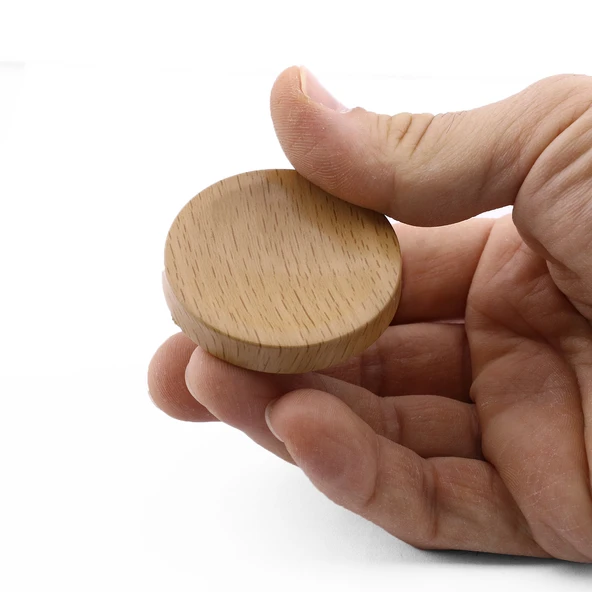 Tek Vidalı Bohem İç Bükey Plastik Düğme Kulp Kubik Doğal Meşe Renk Mobilya Dolap Çekmece Kulpu Kulbu - Resim 5