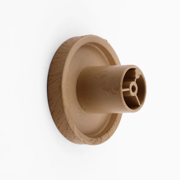 Tek Vidalı Bohem İç Bükey Plastik Düğme Kulp Kubik Doğal Meşe Renk Mobilya Dolap Çekmece Kulpu Kulbu - Resim 7