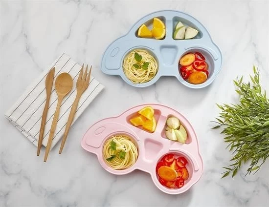 BUFFER® Bebekler İçin Araba Şeklinde Sevimli Mama Tabağı Çocuk Tabldot - 8