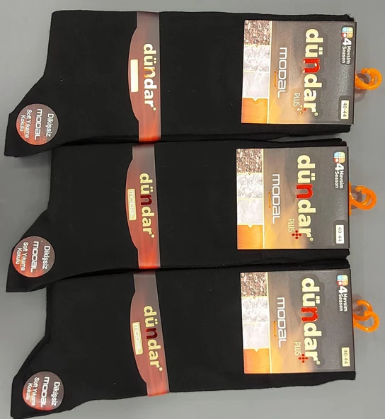 DÜNDAR PLUS 4124 ERKEK MODAL LİKRALI DİKİŞSİZ ÇORAP 6 ADET ürün görseli