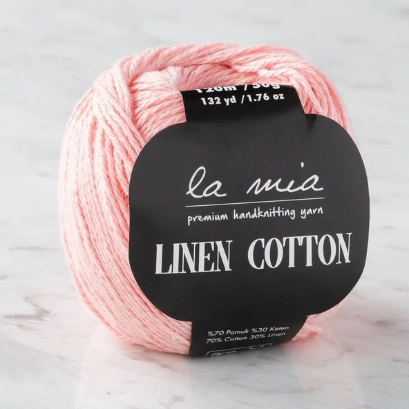 La Mia Linen Cotton Açık Pembe El Örgü İpi - L185 - 33875 ürün görseli 1