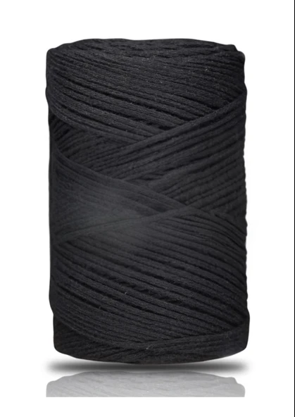 Pamuk Makrome 2 mm Siyah ürün görseli 1