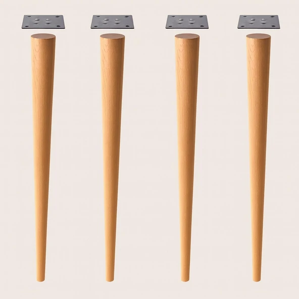 Masa Ayağı 4 ADET Kahverengi Doğal Ahşap Bağlantı Aparatlı Mobilya Kanepe Sehpa Ayakları Bohem 75 cm ürün görseli