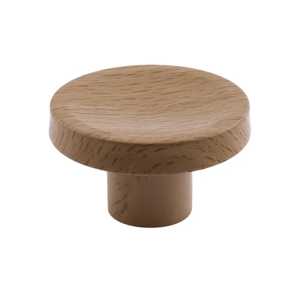 Tek Vidalı Bohem İç Bükey Plastik Düğme Kulp Kubik Doğal Meşe Renk Mobilya Dolap Çekmece Kulpu Kulbu ürün görseli