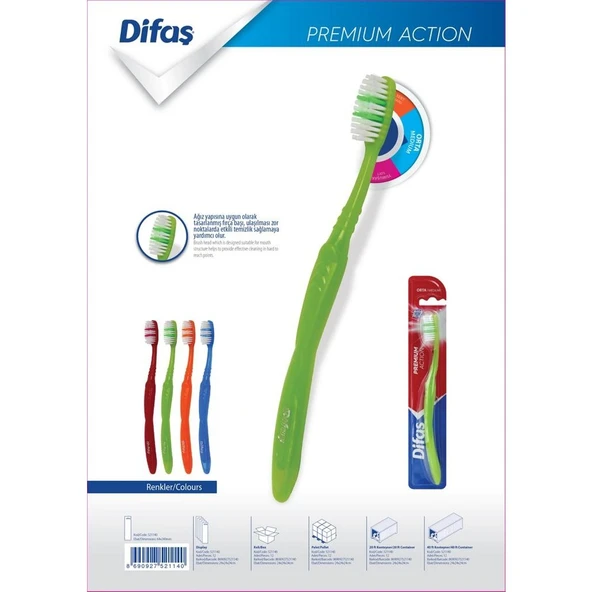 Difaş Premium Acton Diş Fırçası Orta Sert - 2