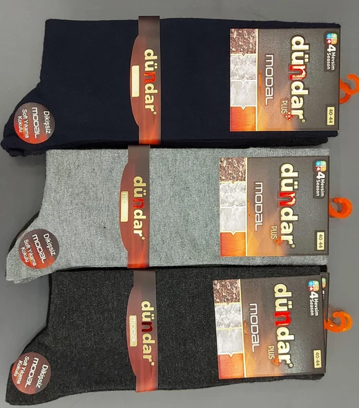 DÜNDAR PLUS 4124 ERKEK MODAL LİKRALI DİKİŞSİZ ÇORAP 6 ADET - Resim 4