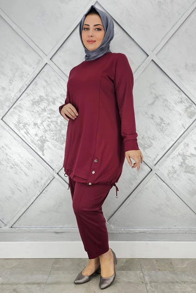 KADIN DÜĞME BAĞCIK DETAYLI TESETTÜR TAKIM ürün görseli