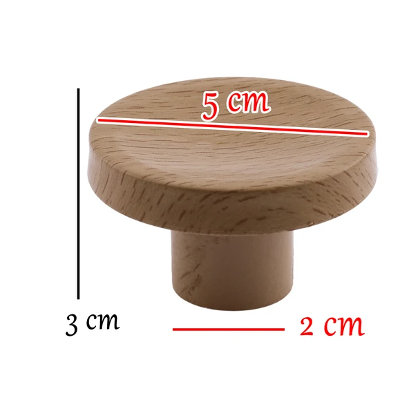Tek Vidalı Bohem İç Bükey Plastik Düğme Kulp Kubik Doğal Meşe Renk Mobilya Dolap Çekmece Kulpu Kulbu - Resim 3