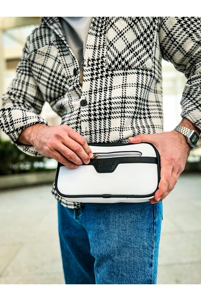 CH101 - Poani Tablet Erkek Çanta BEYAZ/SIYAH - 2