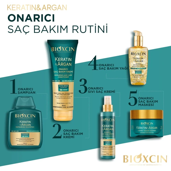 Keratin & Argan Onarıcı Saç Bakım Yağı 150 ml - Yıpranmış ve Hasar Görmüş Saçlar - 3