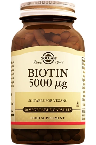 SOLGAR Biotin 5000 Mcg 50 Kapsul (BİOTİN) 02/2027