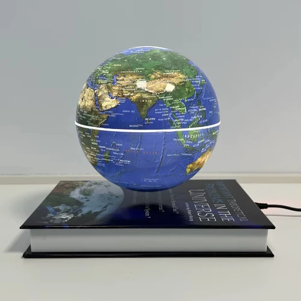 Kitap Şeklinde Manyetik Dönen Işıklı Dünya Küre - 4