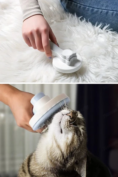 BUFFER® Basmalı Kedi Köpek Tüy Toparlayıcı Masaj Etkili Pet Fırçası - 8