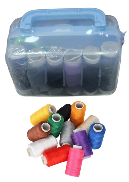 İplik Set Kare Plastik Dikiş Seti (Renk Stok Durumuna Göre)
