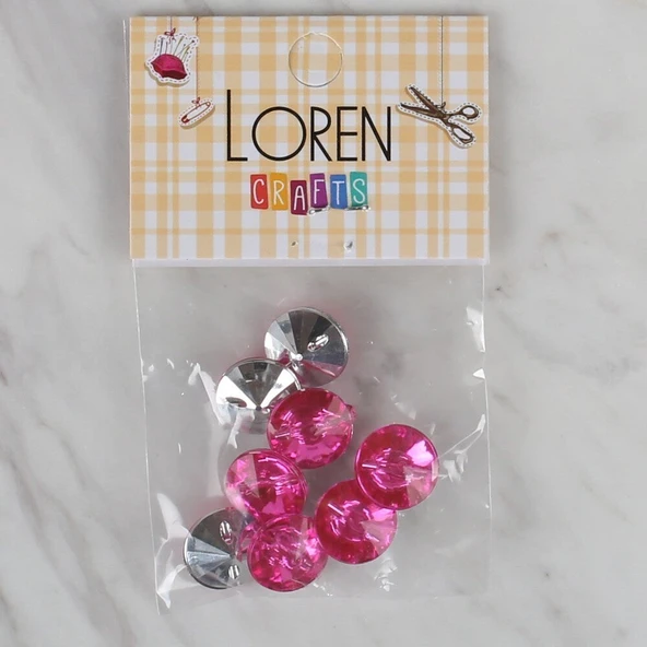 Loren Crafts pembe 8 li düğme - 203 ürün görseli 1