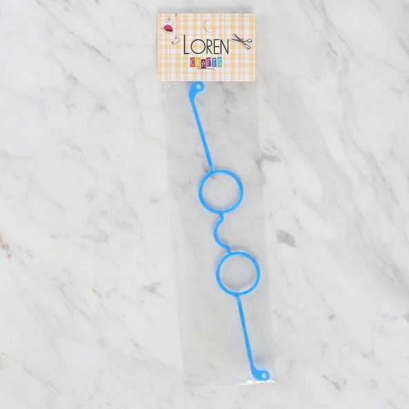 Loren Plastik Amigurumi Gözlük Koyu Mavi - Resim 2