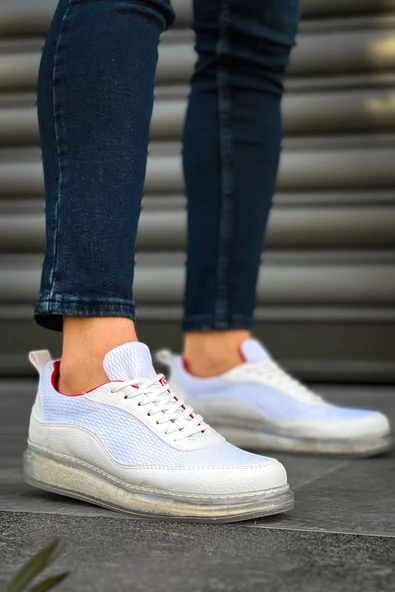 CH181 - RRT İpekyol  Erkek Ayakkabı BEYAZ / KIRMIZI ürün görseli 1