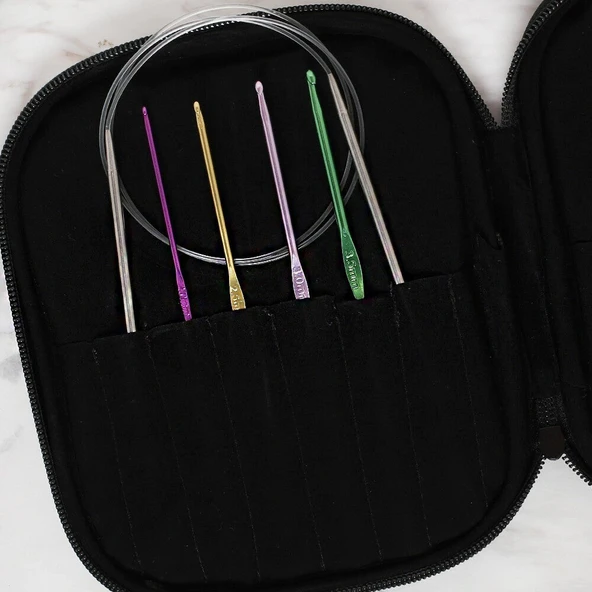 Loren Çantalı Tığ ve Örgü Aksesuarları Seti - Resim 3