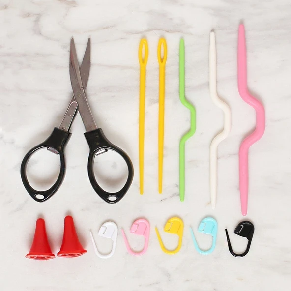 Loren Çantalı Tığ ve Örgü Aksesuarları Seti - Resim 4