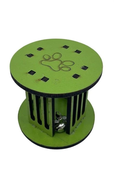 BUFFER® Mini Silindir Eğlenceli Renkli Sağlam Küçük Pati İzi Şekilli Kedi Oyuncağı - 7