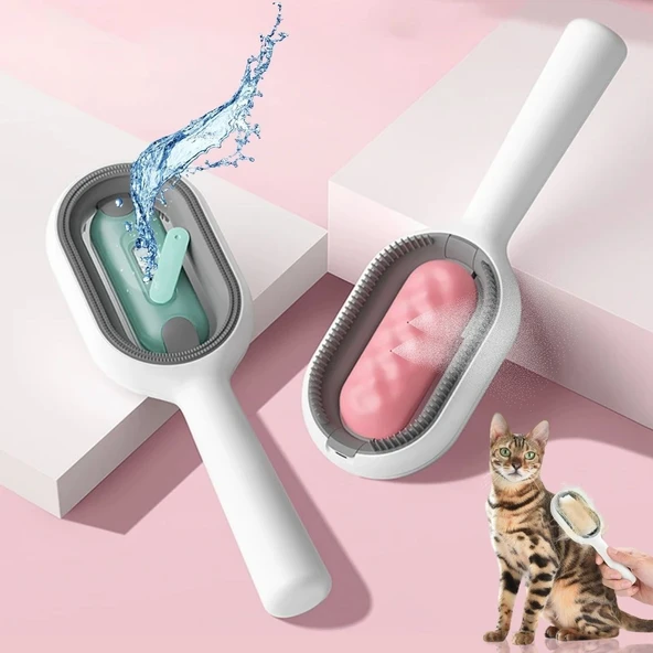 BUFFER® Su Hazneli Kedi ve Köpek Tüyü Toplamama Fırçası Su Hazneli Pet Tarağı - 2