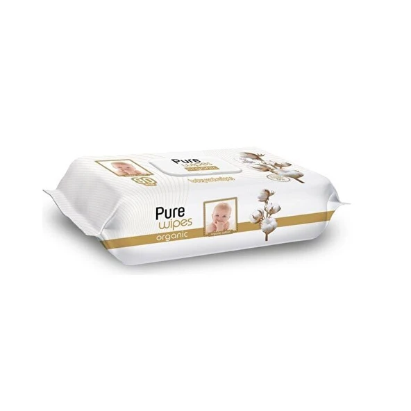 Pure Baby Organic Pamuk Islak Havlu Mendil 90 Yaprak