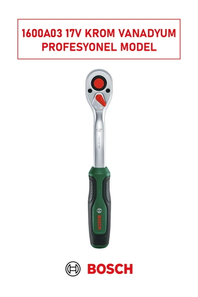 Bosch 1600 A03 17V 1/2 Inch Cırcır Lokma Kolu - Resim 2
