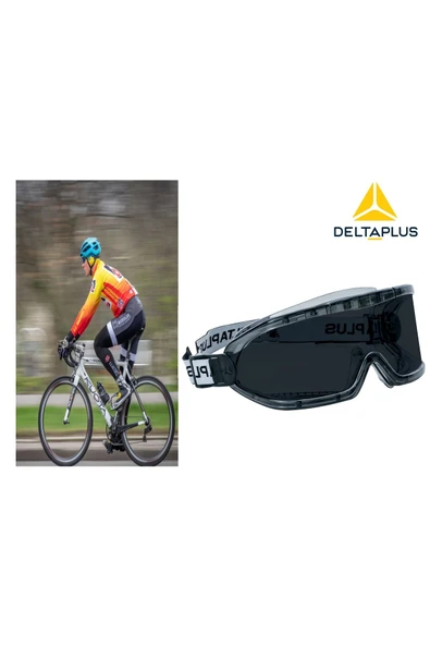 Delta Plus Tam Kapalı Havalandırmalı Antifog Füme Lens Bisikletçi Gözlüğü AM-AS-UV400 ürün görseli 1