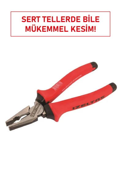 İzeltaş 3030 Kombine Pense Ağır Tip 200 mm | Özel Alaşımlı Çelik, Sertleştirilmiş Kesiciler - Resim 2