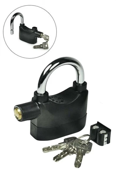 BUFFER® Desibel Siyah Alarmlı Çok Fonksiyonlu Ekstra Güvenlikli Kare Asma Dolap Kilidi - 6