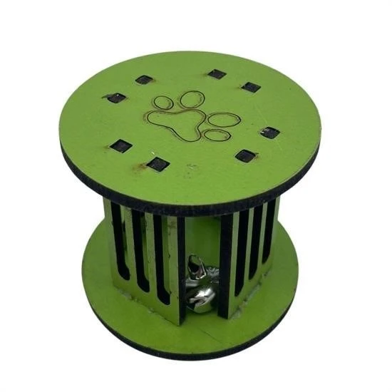 BUFFER® Mini Silindir Eğlenceli Renkli Sağlam Küçük Pati İzi Şekilli Kedi Oyuncağı - 3