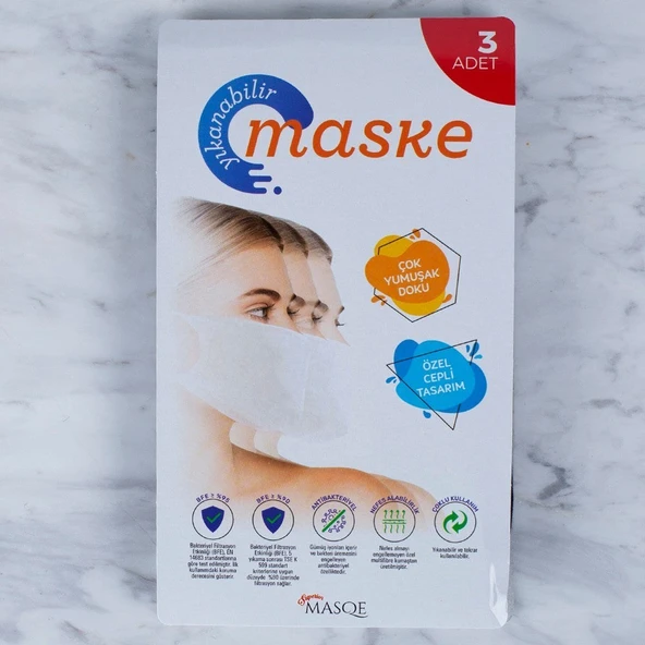 Loren 3 Adet Yıkanabilir Maske - Resim 2