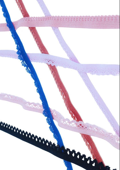 Çamaşır Lastiği Dantelli 1 cm 75 Metre 1 Top Açık Mor - 2