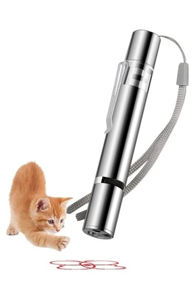 BUFFER® Usb İle Şarj Edilebilen 3In 1 Kırmızı Işık +Beyaz Led Meşale Işık + Uv El Feneri Kedi Lazeri - 7