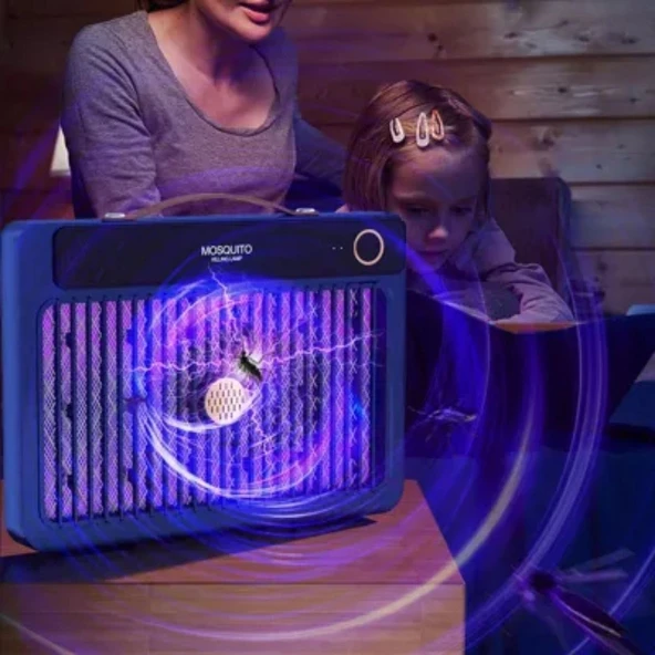 BUFFER® 4000mAh Şarj Edilebilir Kablosuz 3000V Yüksek Güçlü Elektrikli Sivrisinek Öldürücü Sivrisinek Öldürme Lambası,Sinek Kıran BG-009 2000 mah - 3