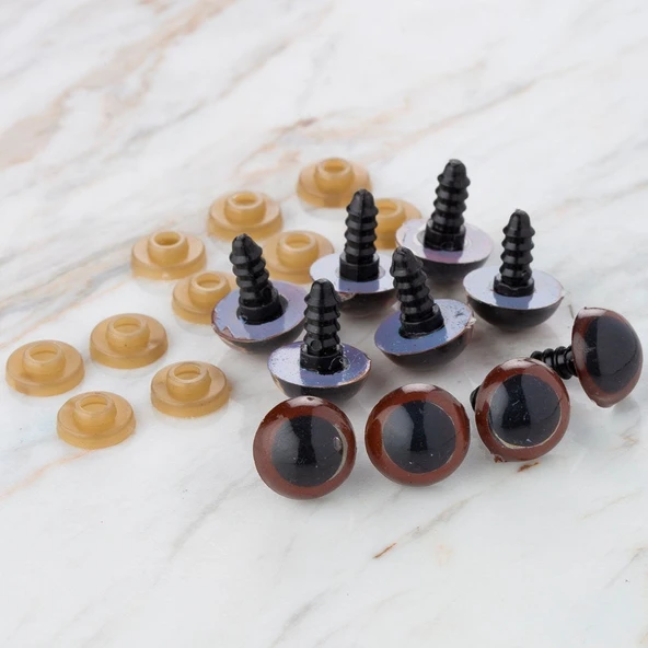 Loren 14 mm Kahverengi 5 Çift Amigurumi Göz ürün görseli 1