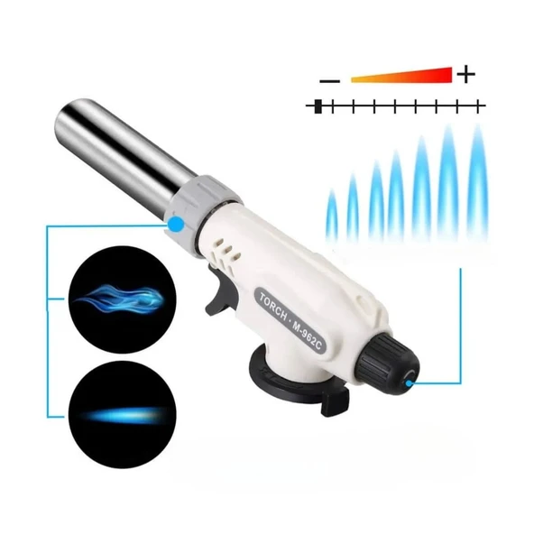 BUFFER® 1300°C Çok Amaçlı Gaz Torch Çakmak - Mutfak, Mangal, Lehimleme Pürmüz Alev Tabancası - 3