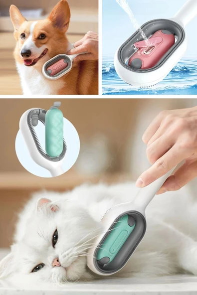 BUFFER® Su Hazneli Kedi ve Köpek Tüyü Toplamama Fırçası Su Hazneli Pet Tarağı - 7