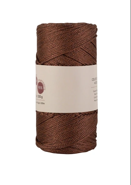 Makrome İpi 3mm  Polyester Kahve Simli