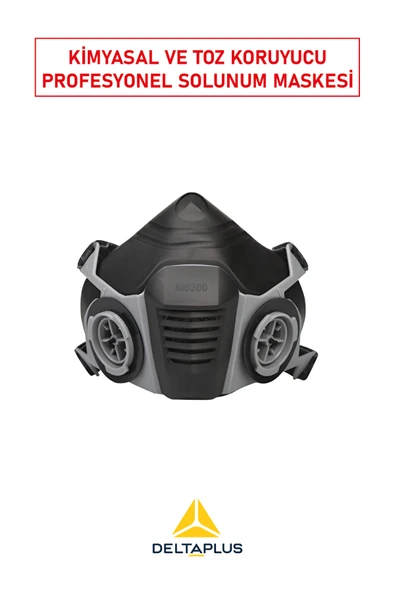 Delta Plus M6200 Yarım Yüz Maske | ABEK1 Gaz + P3 Toz Filtreli, Kimyasal ve Partikül Koruma Seti ürün görseli