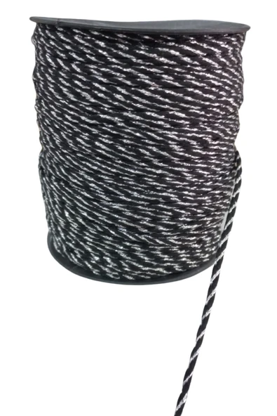 Bileklik ipi, Hediye Paketleme ipi, Şans, Bereket, Aşk, Şifa, Güç 1 mm Pamuk  1 metre Siyah ürün görseli 1