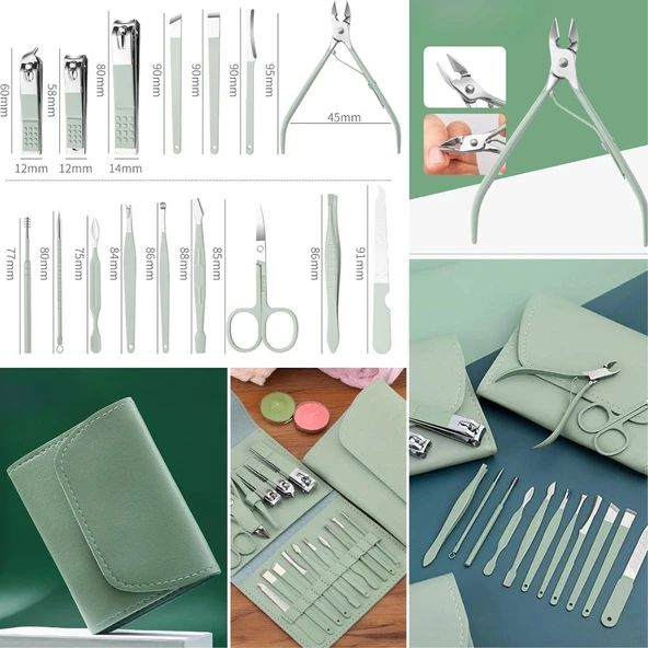 BUFFER® Kendiliğininden Çantalı Seyahat Tipi 16 Parça Manikür Pedikür Seti - 5