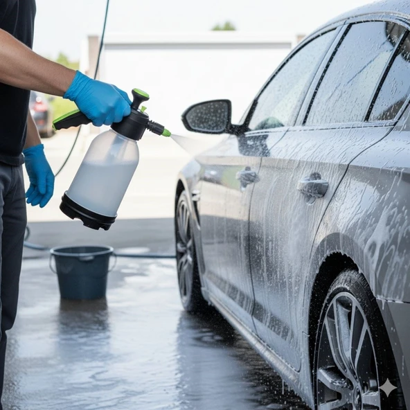 BUFFER® 2 Başlıklı Oto Köpük, Su Püskürtme ve Bitki Bakım Sulama Aleti Oto Yıkama Spreyi 2 Litre - 2