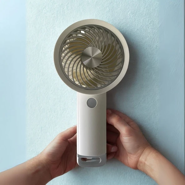 BUFFER® USB ile Şarj Olabilen 3 Ayarlı Fan Modlu Çanta Tipi El Fanı - 4