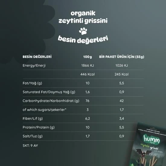 Humm Organik Vegan Zeytinli Grissini 55 Gr - 4