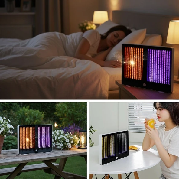 BUFFER® Sivrisinek Öldürücü Lamba Şarjlı Sivrisinek Kovucu Sessiz ve Güçlü Sivrisinek Tuzağı UV Işıklı Sinek Kıran WD023 - 2