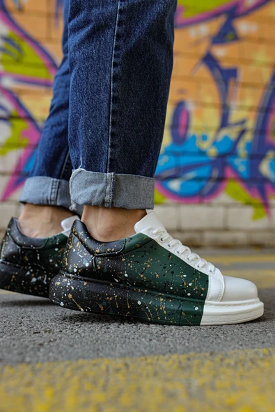 CH254 - CBT Pittura Erkek Ayakkabı 437 BEYAZ / YESIL / SIYAH ürün görseli 1